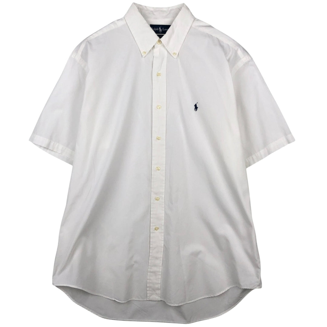 Ralph Lauren BLAKE short sleeve button down shirt, men's size L cotton white type Vintage Second Hand
