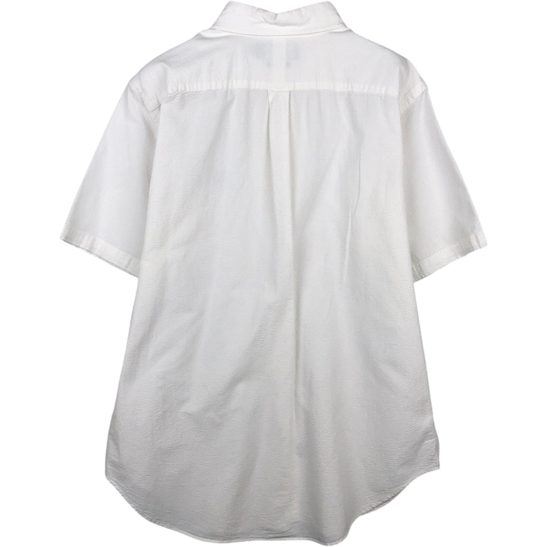 Ralph Lauren Classic Fit Seersucker Short Sleeve Button Down Shirt, Men's Size L cotton white type Vintage Second Hand