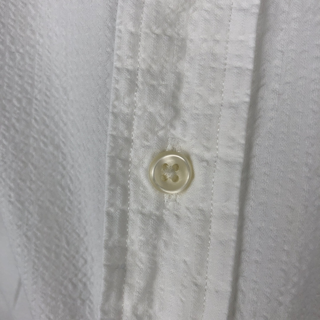 Ralph Lauren Classic Fit Seersucker Short Sleeve Button Down Shirt, Men's Size L cotton white type Vintage Second Hand