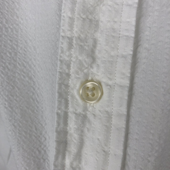 Ralph Lauren Classic Fit Seersucker Short Sleeve Button Down Shirt, Men's Size L cotton white type Vintage Second Hand