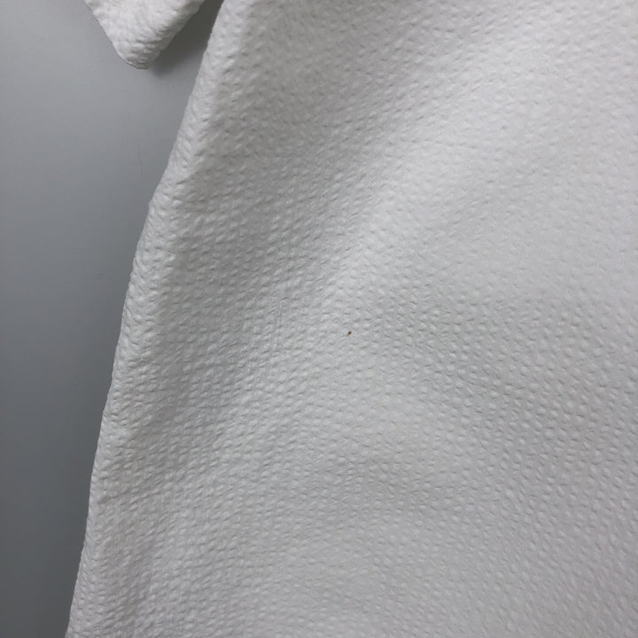 Ralph Lauren Classic Fit Seersucker Short Sleeve Button Down Shirt, Men's Size L cotton white type Vintage Second Hand