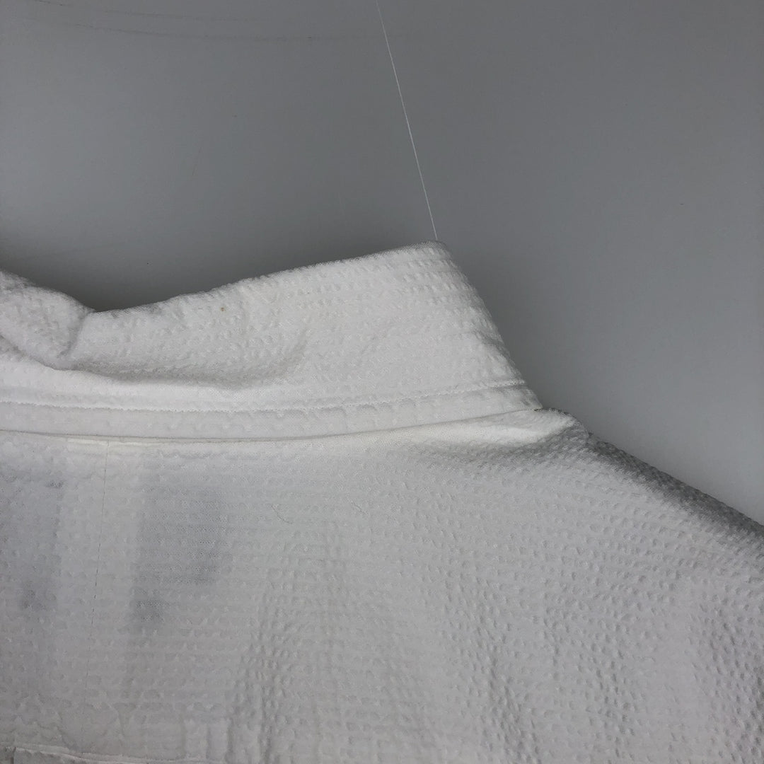 Ralph Lauren Classic Fit Seersucker Short Sleeve Button Down Shirt, Men's Size L cotton white type Vintage Second Hand