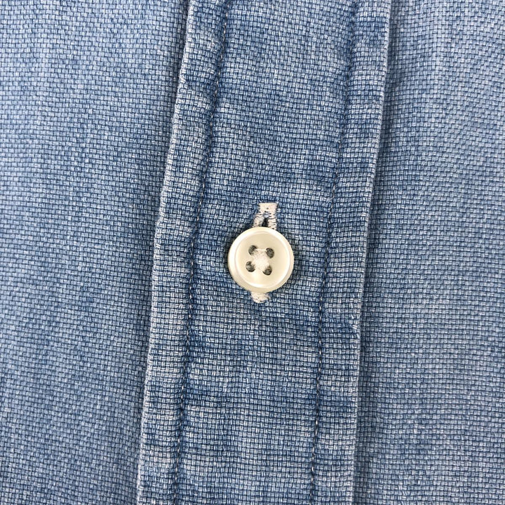 Ralph Lauren SLIM FIT Slim fit short sleeve button down shirt Men's M size cotton Blue type light blue Vintage Second Hand