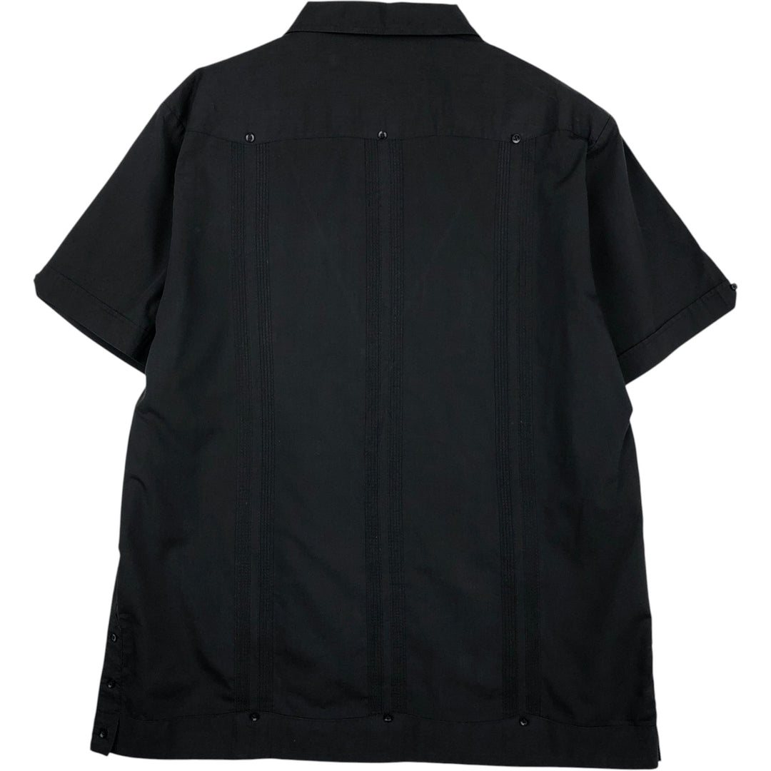 90'S David Taylor Short-Sleeve Open-Collar Mexican Shirt / Cuban Shirt / Boxy Shirt / Men's Size L (Equivalent) Vintage polyester black type Vintage Second Hand