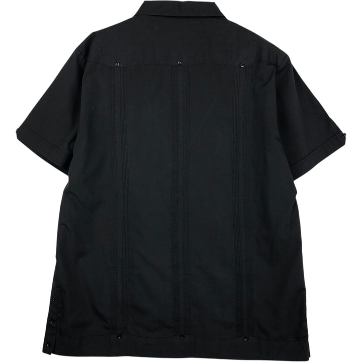 90'S David Taylor Short-Sleeve Open-Collar Mexican Shirt / Cuban Shirt / Boxy Shirt / Men's Size L (Equivalent) Vintage polyester black type Vintage Second Hand