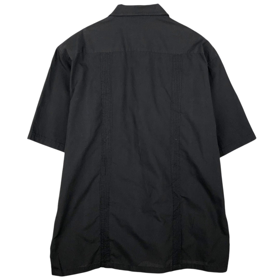90s-00'S PLATOON Short-Sleeve Mexican Shirt Cuban Shirt Box Shirt Men's XXL Equivalent Vintage unclear black type Vintage Second Hand