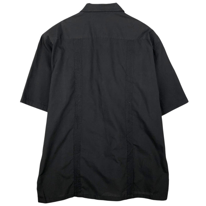 90s-00'S PLATOON Short-Sleeve Mexican Shirt Cuban Shirt Box Shirt Men's XXL Equivalent Vintage unclear black type Vintage Second Hand