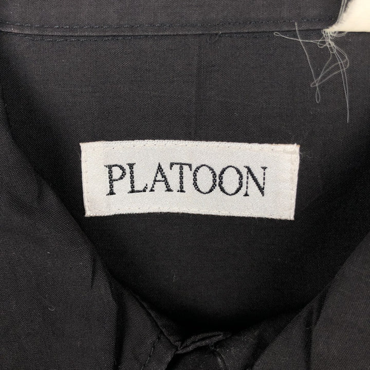 90s-00'S PLATOON Short-Sleeve Mexican Shirt Cuban Shirt Box Shirt Men's XXL Equivalent Vintage unclear black type Vintage Second Hand