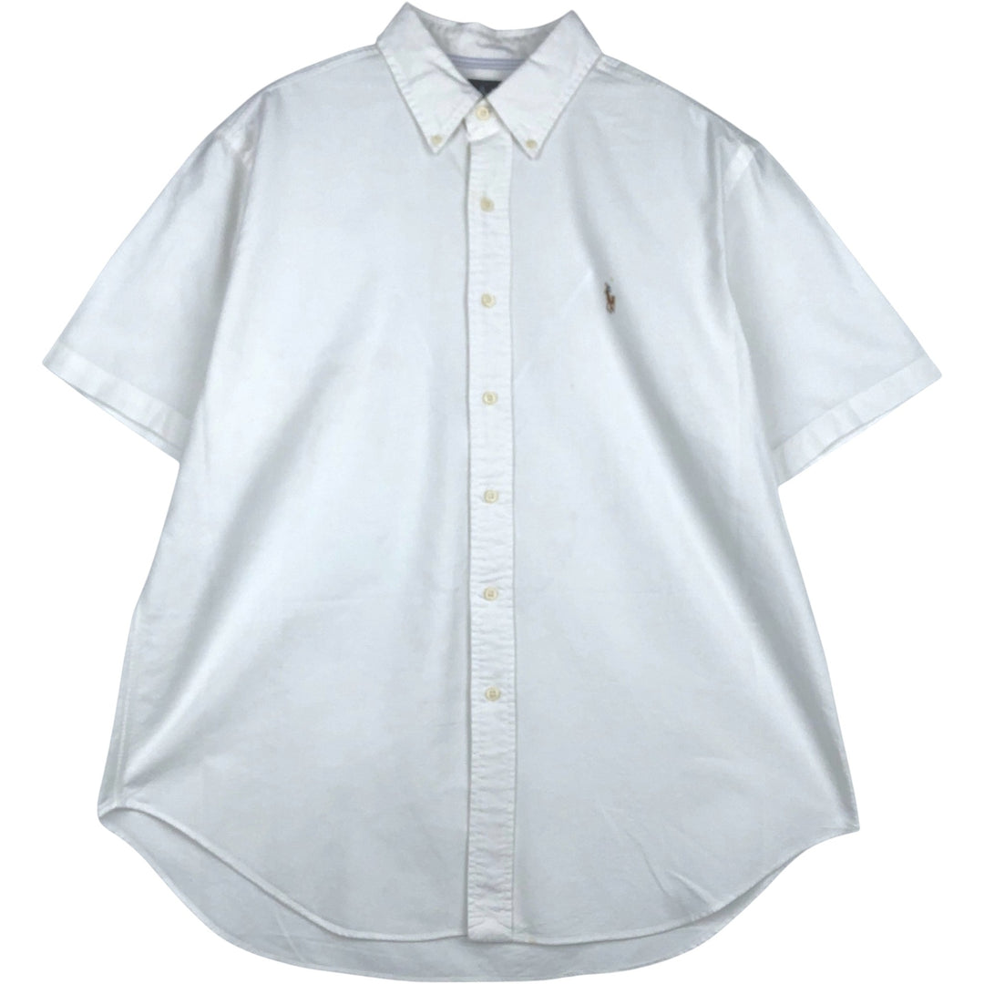 Ralph Lauren Classic Fit short sleeve button down shirt, men's size XL cotton white type Vintage Second Hand