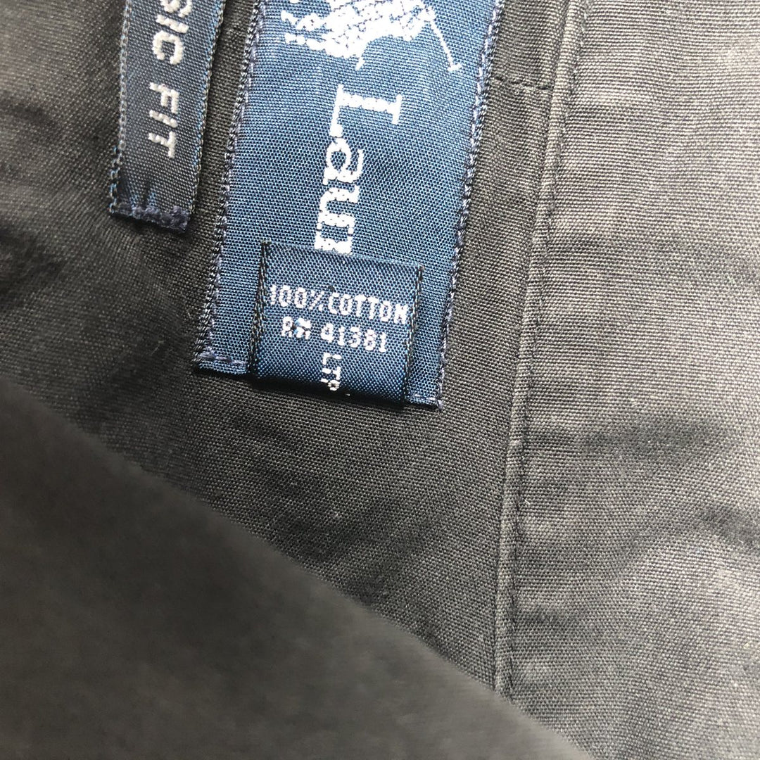 Ralph Lauren Classic Fit short sleeve button down shirt, men's size L cotton black type Vintage Second Hand