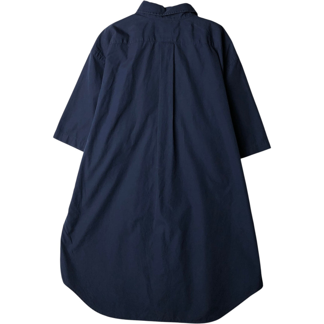 Ralph Lauren short sleeve button down shirt, men's size L cotton navy blue type Vintage Second Hand