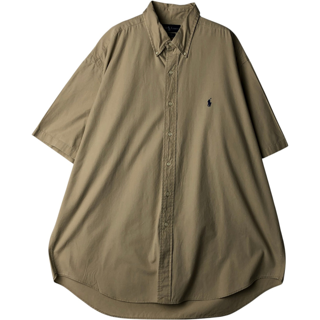 Ralph Lauren BLAKE short sleeve button down shirt, men's XL size cotton Beige type Vintage Second Hand