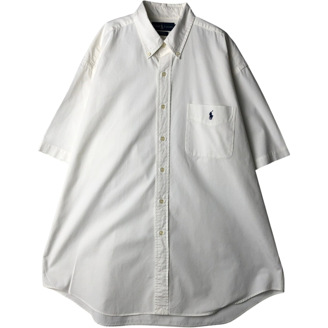 Ralph Lauren BLAKE short sleeve button down shirt, men's XL size cotton white type Vintage Second Hand