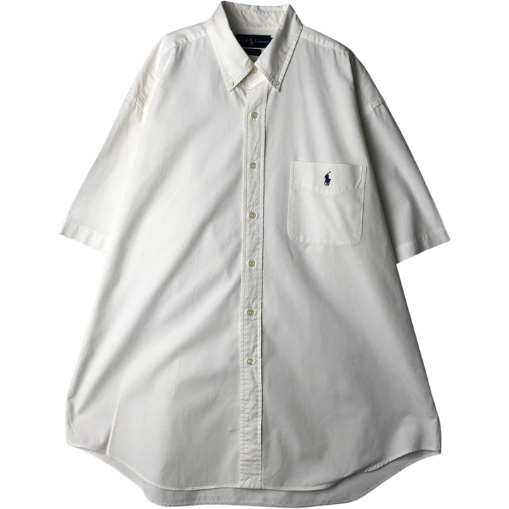 Ralph Lauren BLAKE short sleeve button down shirt, men's XL size cotton white type Vintage Second Hand