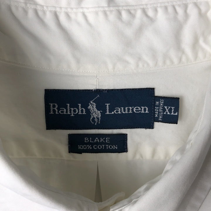 Ralph Lauren BLAKE short sleeve button down shirt, men's XL size cotton white type Vintage Second Hand
