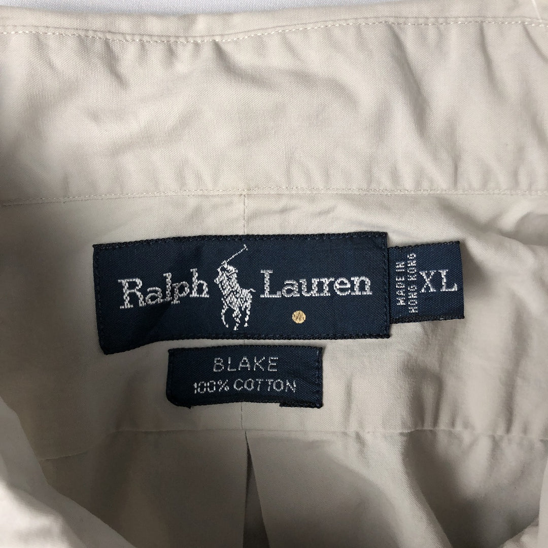 Ralph Lauren BLAKE short sleeve button down shirt, men's XL size cotton pale white type Vintage Second Hand