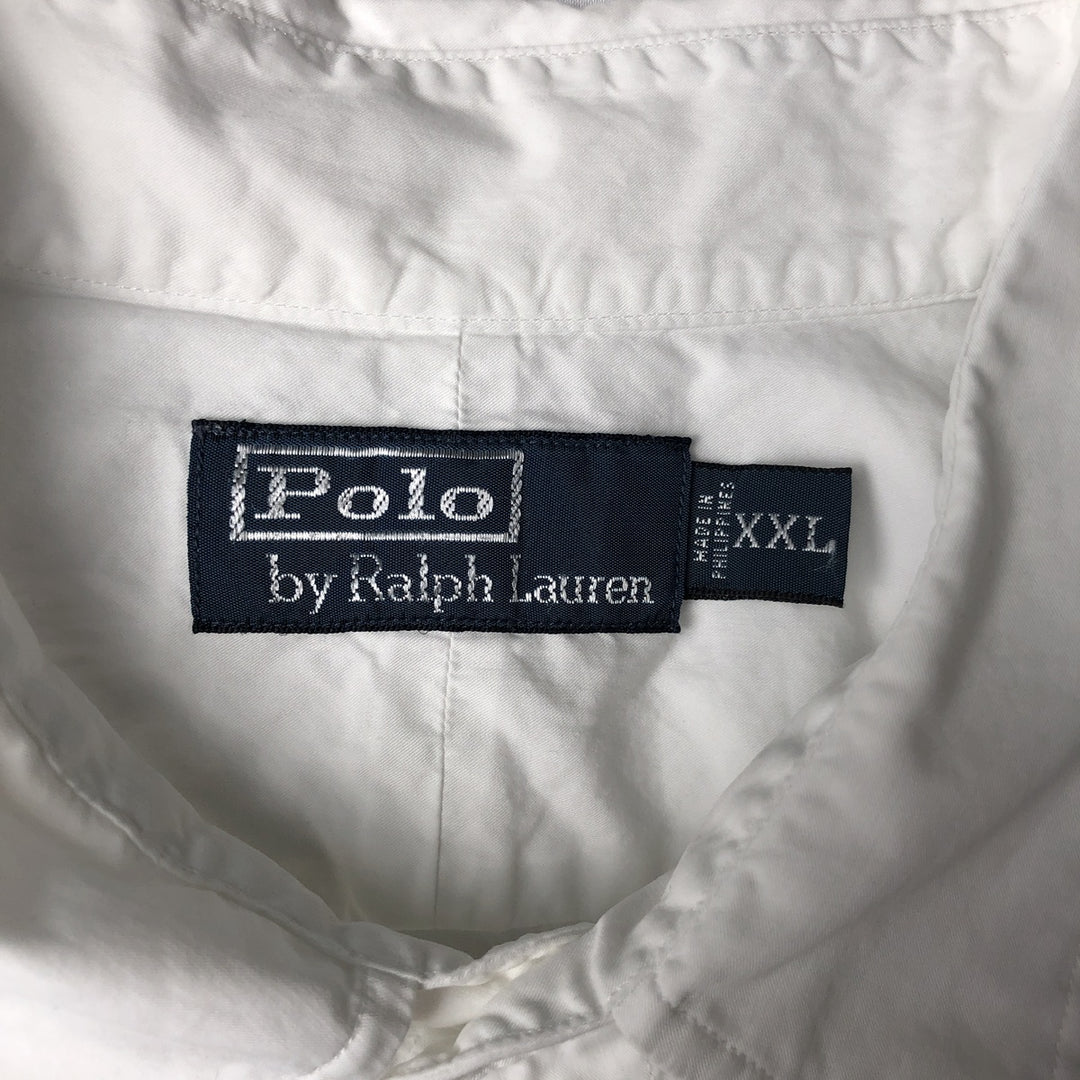 Ralph Lauren POLO by Ralph Lauren Short-Sleeve Cotton Shirt, Men's Size XXL (approx.) cotton white type Vintage Second Hand