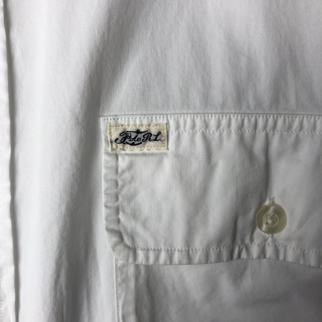 Ralph Lauren POLO by Ralph Lauren Short-Sleeve Cotton Shirt, Men's Size XXL (approx.) cotton white type Vintage Second Hand