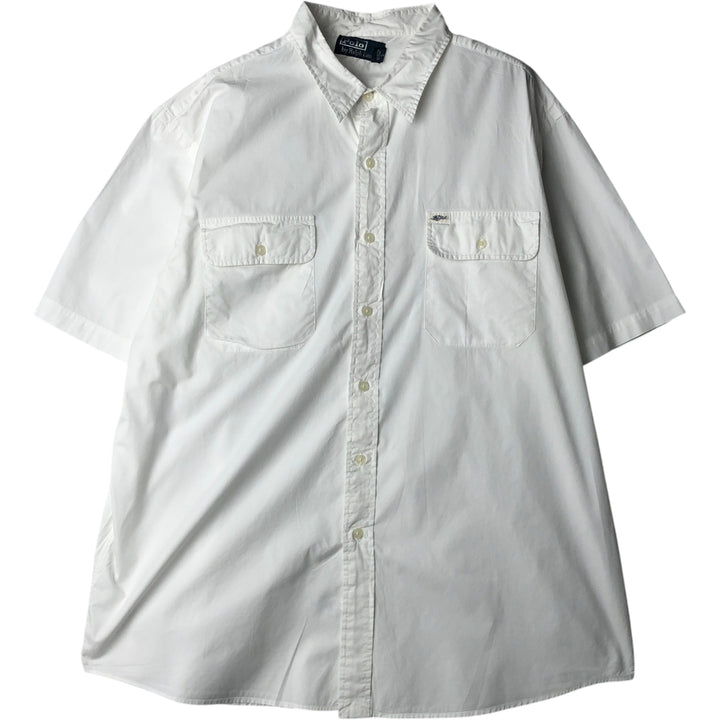 Ralph Lauren POLO by Ralph Lauren Short-Sleeve Cotton Shirt, Men's Size XXL (approx.) cotton white type Vintage Second Hand
