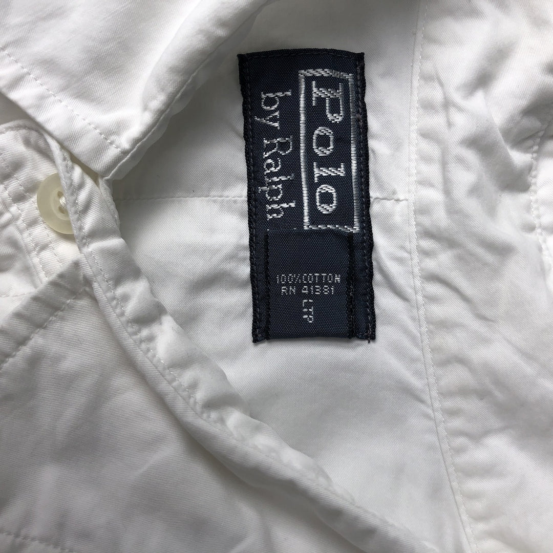 Ralph Lauren POLO by Ralph Lauren Short-Sleeve Cotton Shirt, Men's Size XXL (approx.) cotton white type Vintage Second Hand
