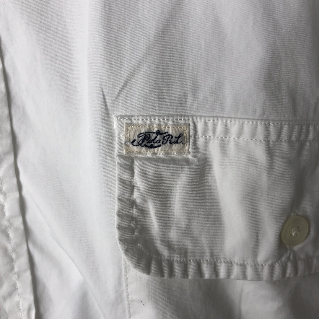 Ralph Lauren POLO by Ralph Lauren Short-Sleeve Cotton Shirt, Men's Size XXL (approx.) cotton white type Vintage Second Hand