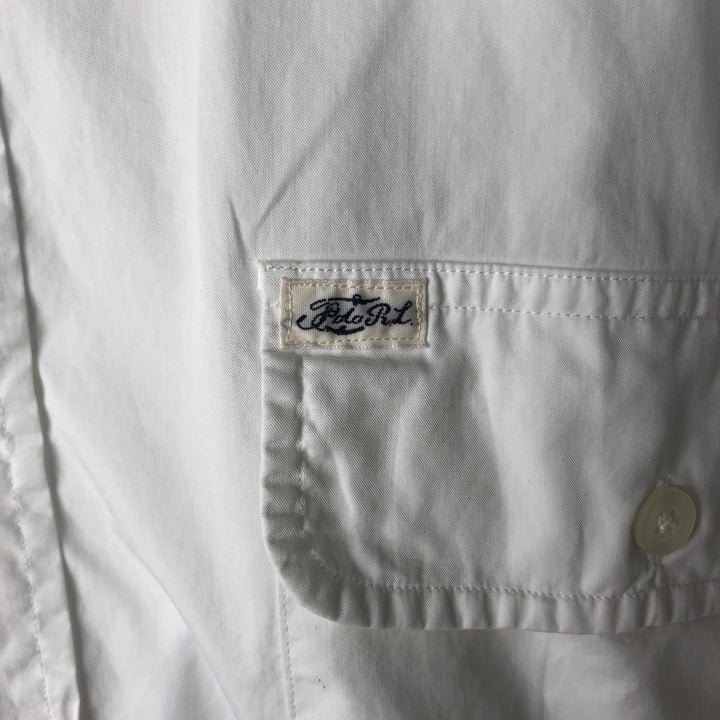 Ralph Lauren POLO by Ralph Lauren Short-Sleeve Cotton Shirt, Men's Size XXL (approx.) cotton white type Vintage Second Hand