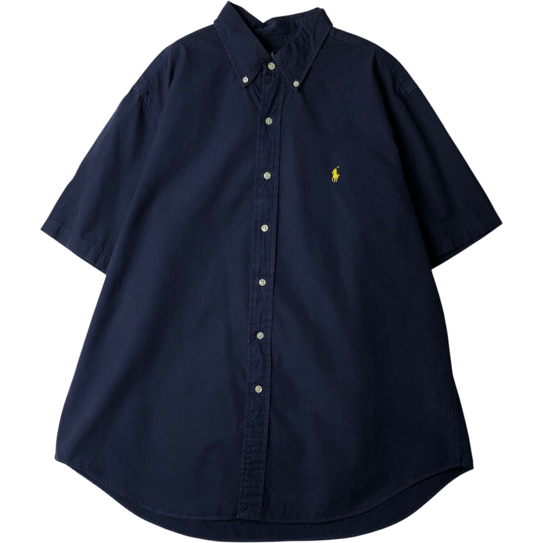 Ralph Lauren Classic Fit Short Sleeve Button Down Shirt Men's XL cotton navy blue type Vintage Second Hand