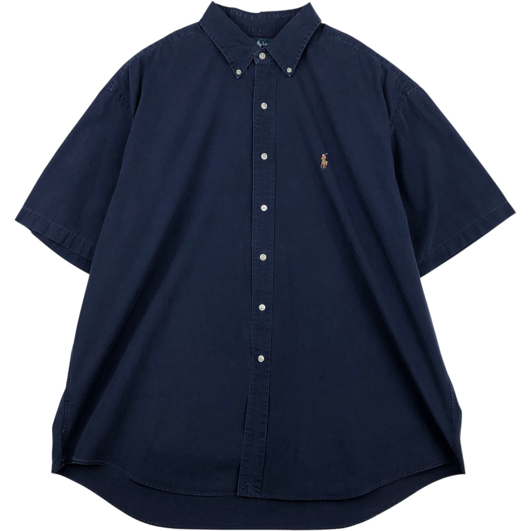 Ralph Lauren BLAKE short sleeve button down shirt, men's size XXL cotton navy blue type Vintage Second Hand