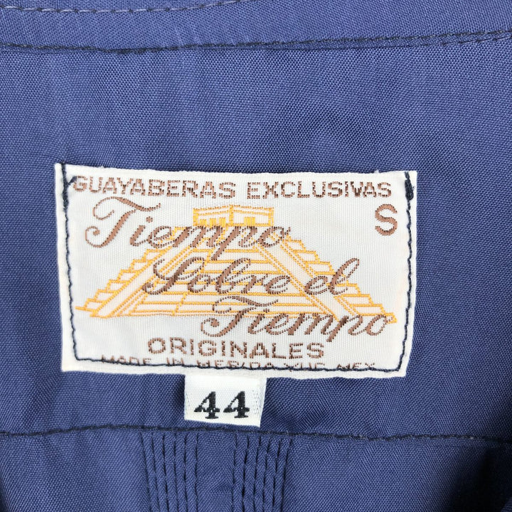 Tiempo Sobre el Tiempo Short-Sleeve Open Collar Mexican Shirt Cuban Shirt Box Shirt Men's Size L unclear Navy blue Vintage Second Hand