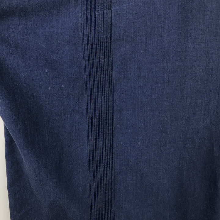 90'S Yuceteca Short-Sleeve Open-Collar Mexican Shirt / Cuban Shirt / Boxy Shirt / Men's XL Equivalent / Vintage polyester Navy blue Vintage Second Hand