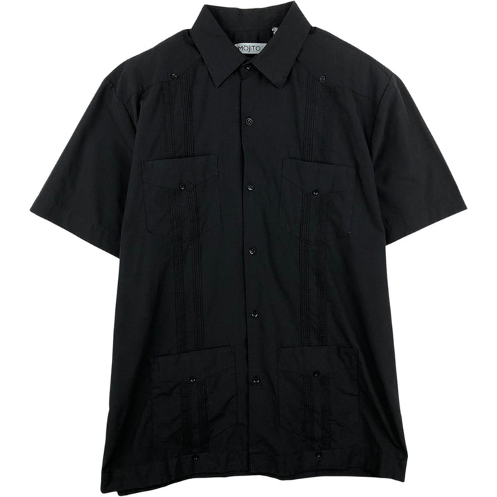 MOJITO Short-Sleeve Mexican Shirt, Cuban Shirt, Boxy Shirt, Men's Size L (approx.) polyester black type Vintage Second Hand