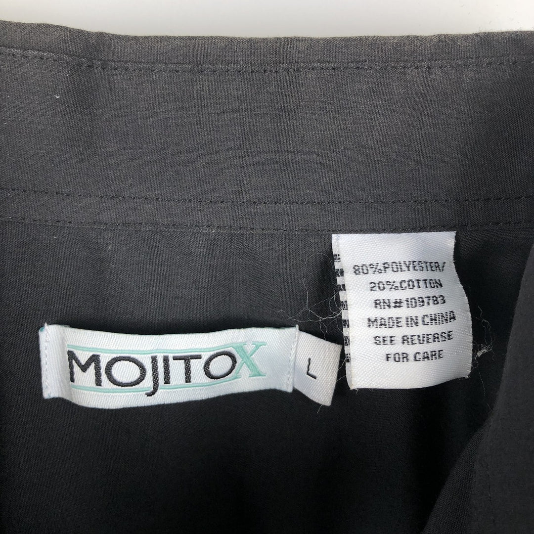 MOJITO Short-Sleeve Mexican Shirt, Cuban Shirt, Boxy Shirt, Men's Size L (approx.) polyester black type Vintage Second Hand