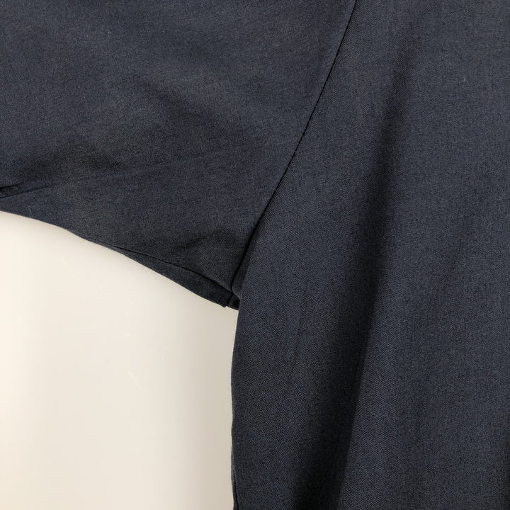 The Havanera Co. Short-Sleeve Open-Collar Mexican Shirt / Cuban Shirt / Boxy Shirt (Men's Size L) polyester navy blue type Vintage Second Hand