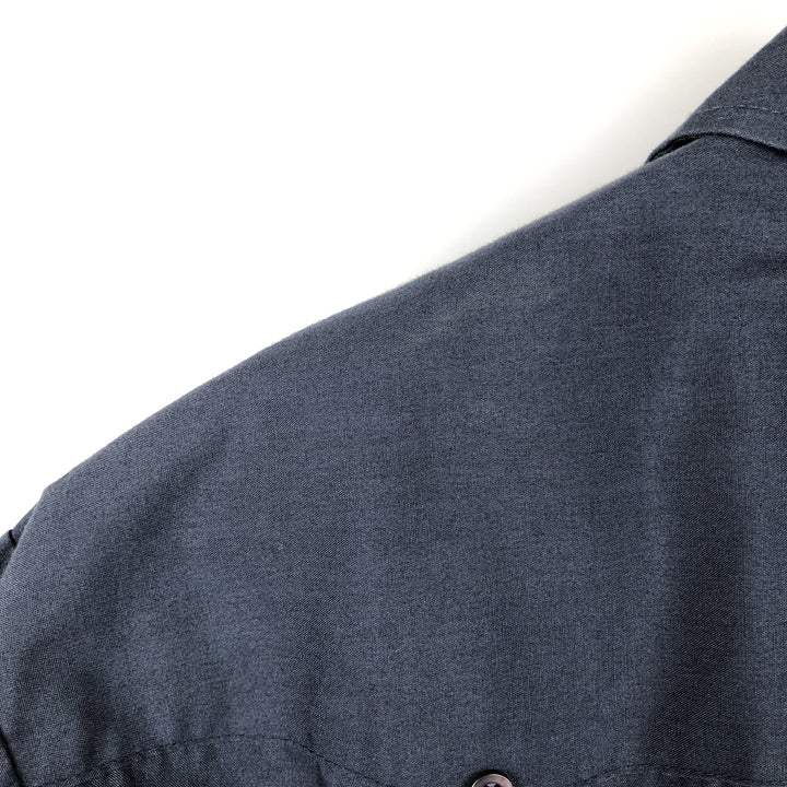 The Havanera Co. Short-Sleeve Open-Collar Mexican Shirt / Cuban Shirt / Boxy Shirt (Men's Size L) polyester navy blue type Vintage Second Hand