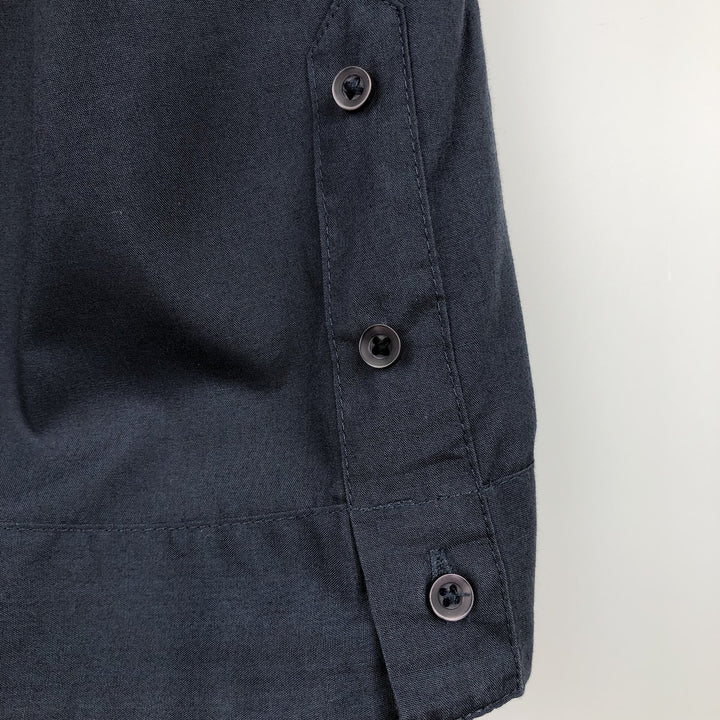 The Havanera Co. Short-Sleeve Open-Collar Mexican Shirt / Cuban Shirt / Boxy Shirt (Men's Size L) polyester navy blue type Vintage Second Hand