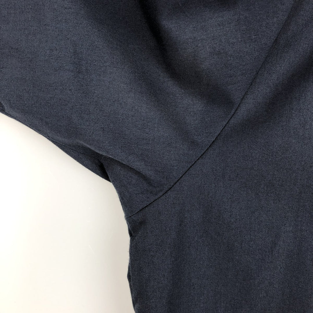 The Havanera Co. Short-Sleeve Open-Collar Mexican Shirt / Cuban Shirt / Boxy Shirt (Men's Size L) polyester navy blue type Vintage Second Hand