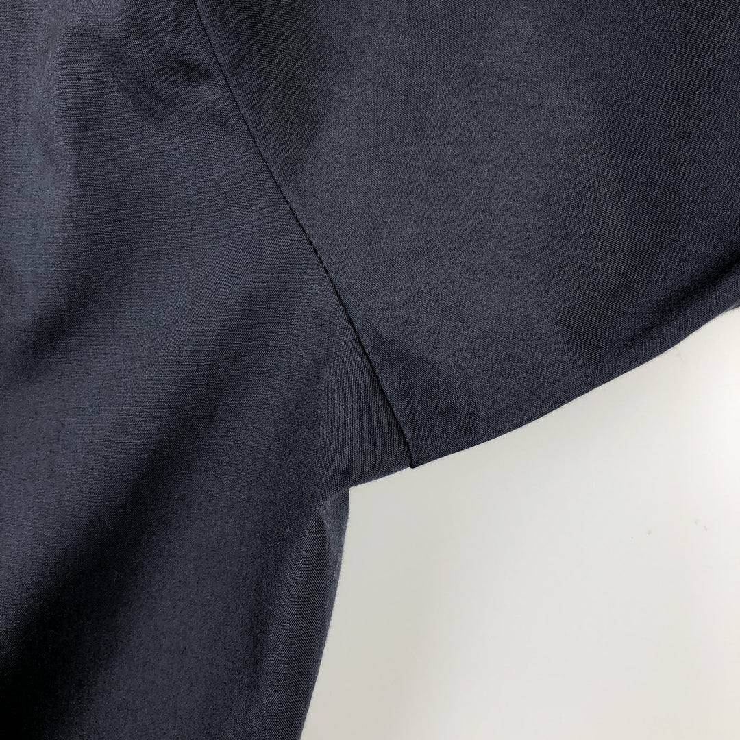 The Havanera Co. Short-Sleeve Open-Collar Mexican Shirt / Cuban Shirt / Boxy Shirt (Men's Size L) polyester navy blue type Vintage Second Hand