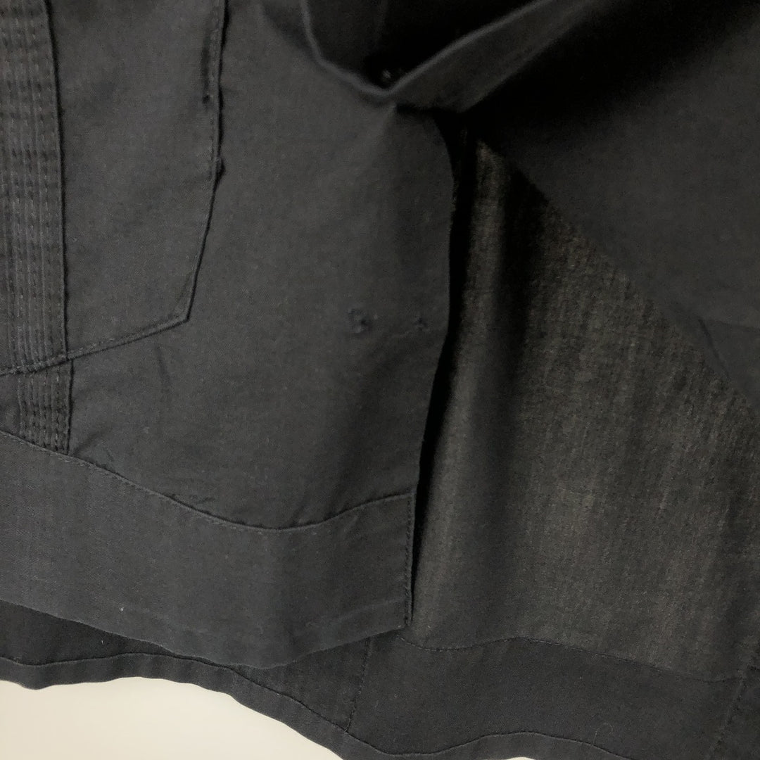 SOBRINO Short-Sleeve Open-Collar Mexican Shirt, Cuban Shirt, Boxy Shirt, Men's Size XL polyester black type Vintage Second Hand