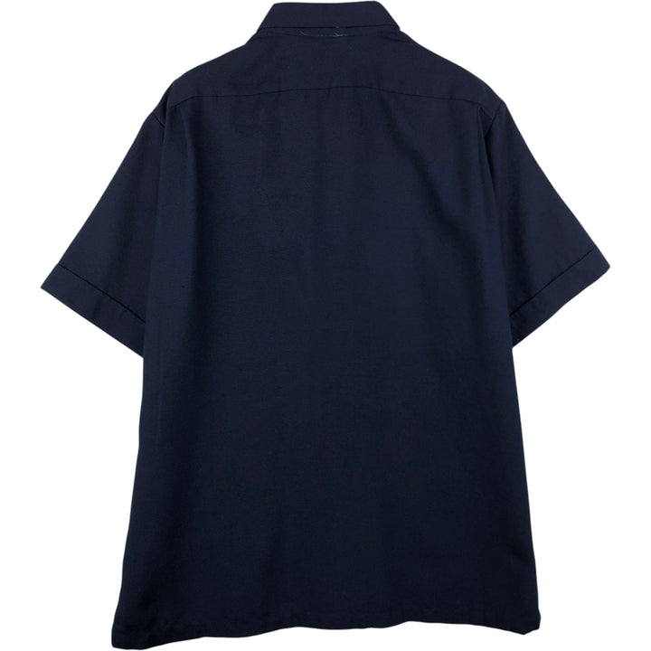 1970'S D'Avila Short-Sleeve Mexican Shirt, Cuban Shirt, Boxy Shirt, Made in USA, Men's XL Equivalent, Vintage unclear navy blue type Vintage Second Hand