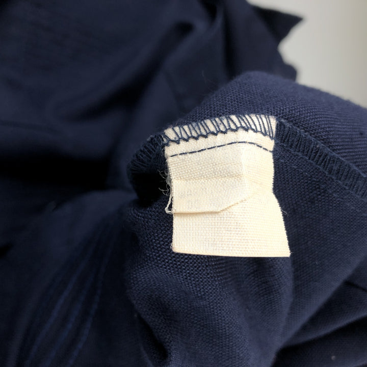 1970'S D'Avila Short-Sleeve Mexican Shirt, Cuban Shirt, Boxy Shirt, Made in USA, Men's XL Equivalent, Vintage unclear navy blue type Vintage Second Hand