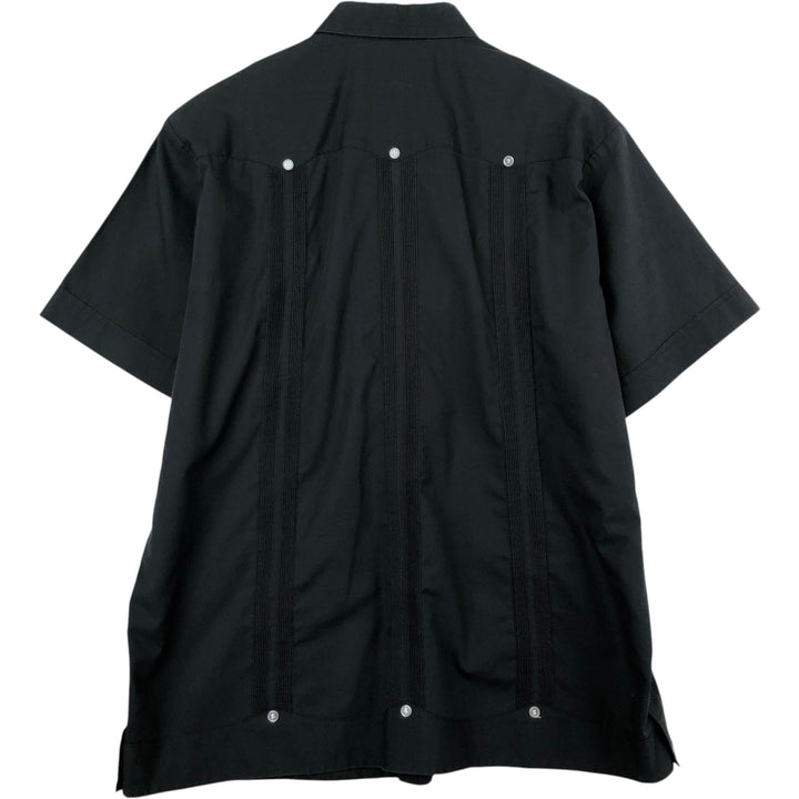 DiCAPRIO COLLEZIONE Short-Sleeve Mexican Shirt, Cuban Shirt, Boxy Shirt, Men's Size M (approx.) polyester black type Vintage Second Hand