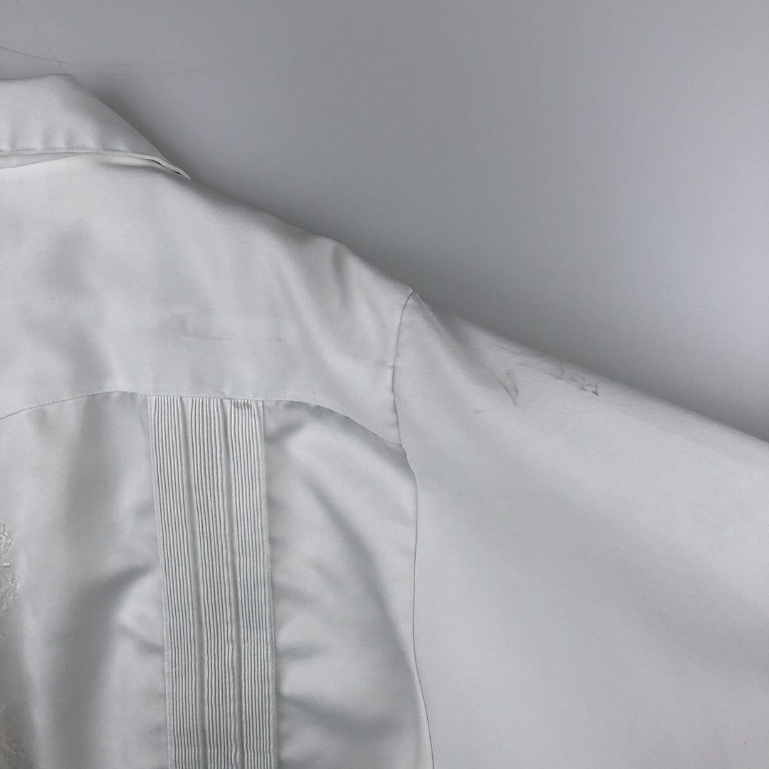 Guayaberas Autenticas Short-Sleeve Open-Collar Mexican Shirt, Cuban Shirt, Boxy Shirt, Men's XXL Equivalent polyester white type Vintage Second Hand