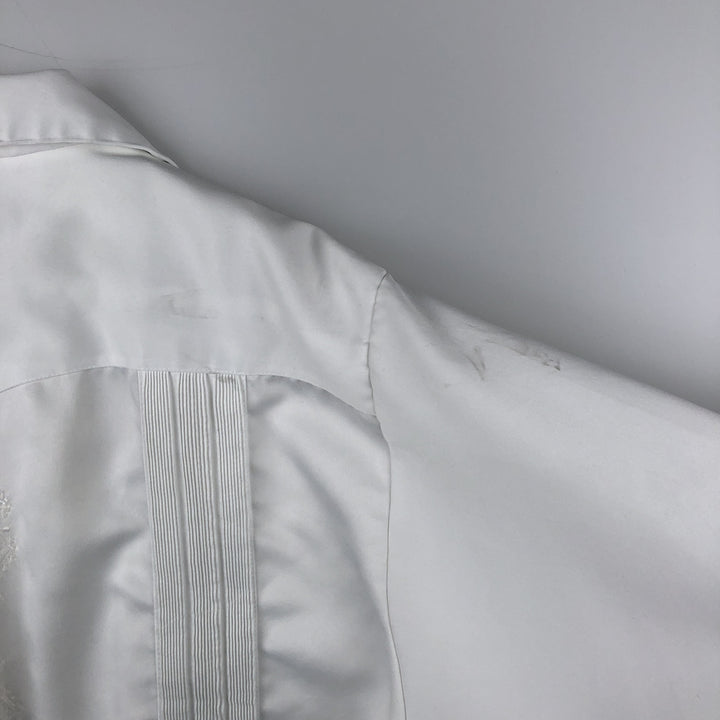 Guayaberas Autenticas Short-Sleeve Open-Collar Mexican Shirt, Cuban Shirt, Boxy Shirt, Men's XXL Equivalent polyester white type Vintage Second Hand