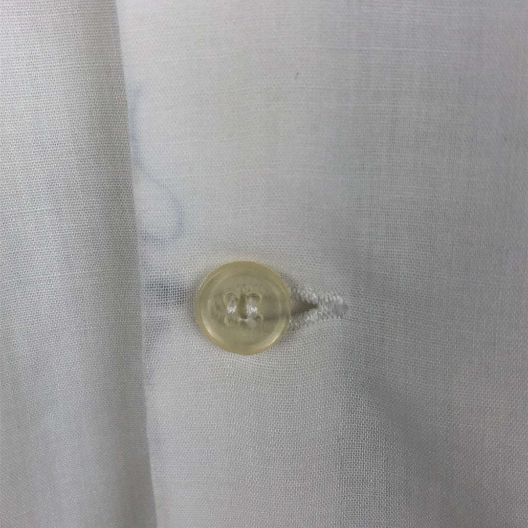 Guayabera Tulum Short-Sleeve Open Collar Mexican Shirt Cuban Shirt Box Shirt Men's Size L cotton pale white type Vintage Second Hand