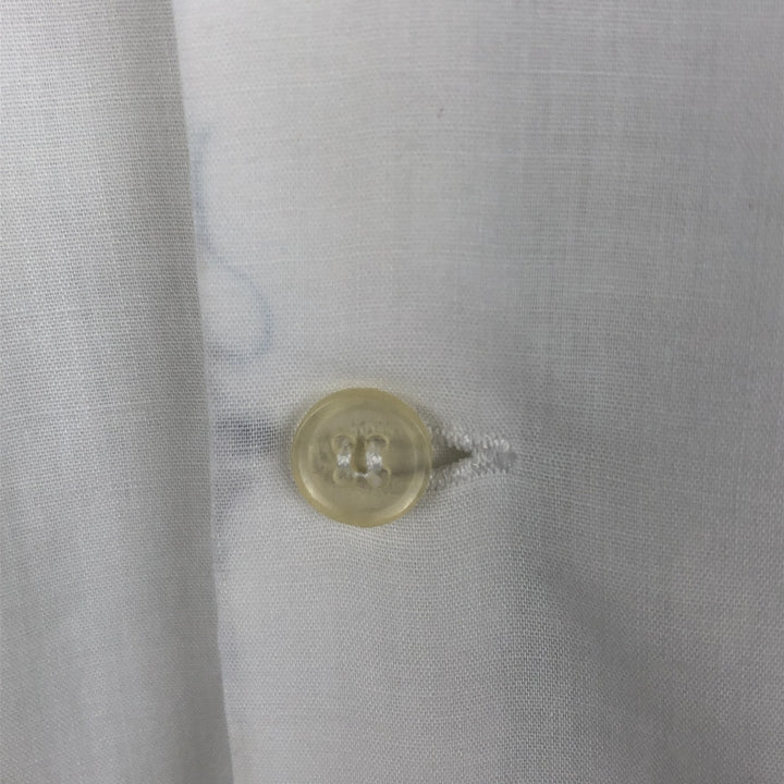 Guayabera Tulum Short-Sleeve Open Collar Mexican Shirt Cuban Shirt Box Shirt Men's Size L cotton pale white type Vintage Second Hand