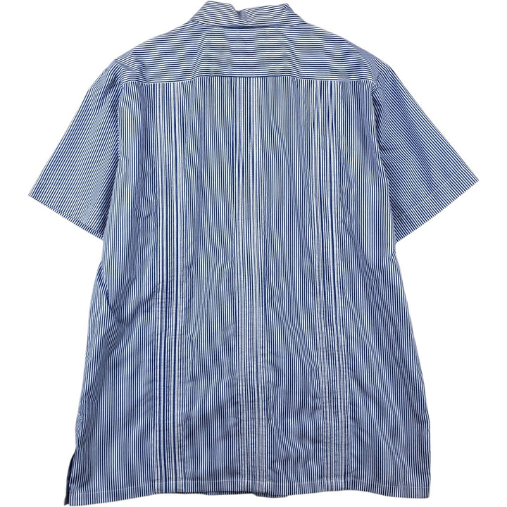 THE GENUINE HABAND GUAYABERA Short-Sleeve Mexican Shirt, Cuban Shirt, Boxy Shirt, Men's Size M (approx.) polyester blue type Vintage Second Hand