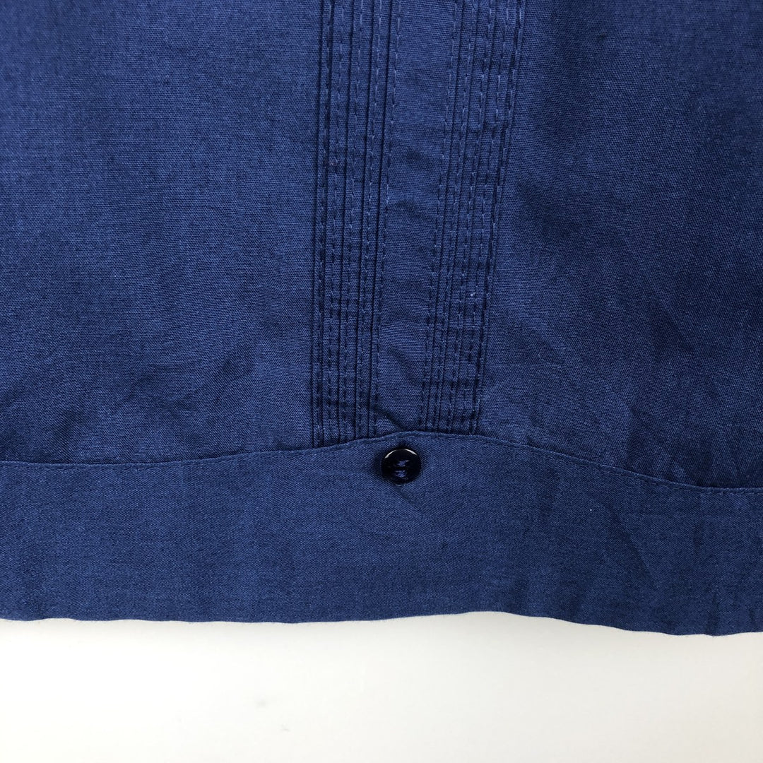 80s-90'S ROMANI Short-Sleeve Open-Collar Mexican Shirt/Cuban Shirt/Box Shirt, Men's Size L (approx.) polyester blue type Vintage Second Hand
