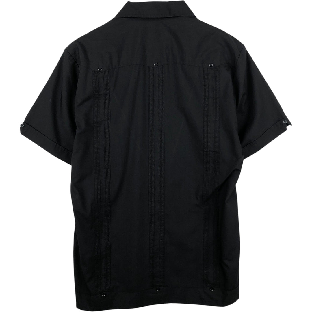 The Havanera Co. Short-Sleeve Open-Collar Mexican Shirt / Cuban Shirt / Boxy Shirt (Men's Size M) unclear black type Vintage Second Hand