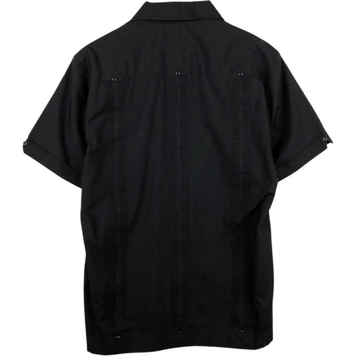 The Havanera Co. Short-Sleeve Open-Collar Mexican Shirt / Cuban Shirt / Boxy Shirt (Men's Size M) unclear black type Vintage Second Hand
