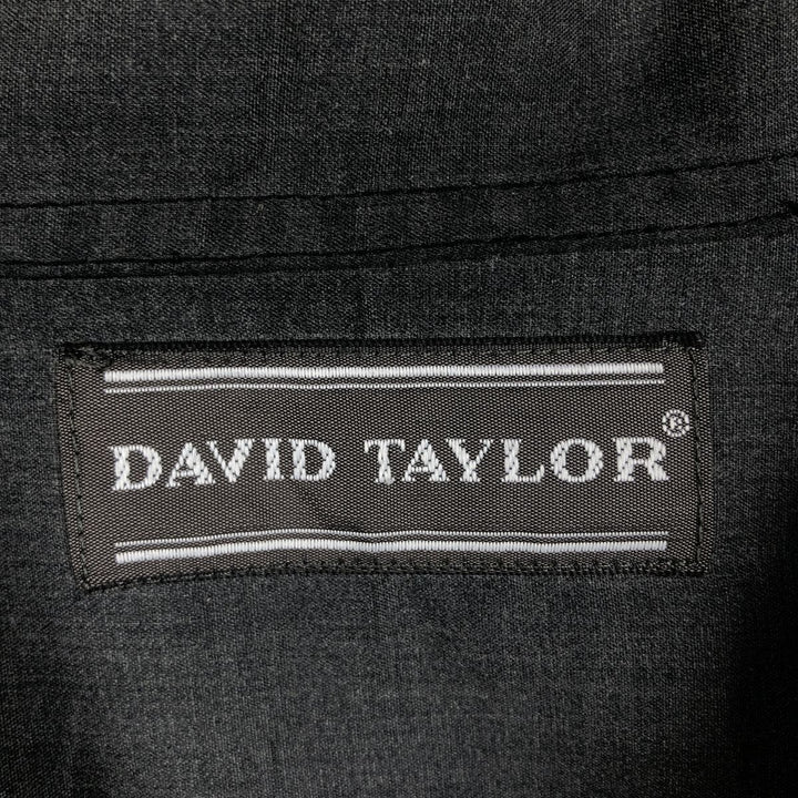 DAVID TAYLOR Open Button-Down Short-Sleeve Mexican Shirt, Cuban Shirt, Boxy Shirt, Men's Size XL unclear Charcoal Vintage Second Hand